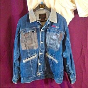 Vintage FUBU Denim Jacket Contrast Wash Youth XL 20 Fits Men's S/M